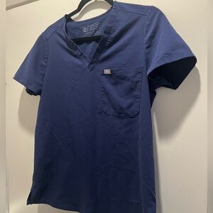Figs scrubs top size small navy blue